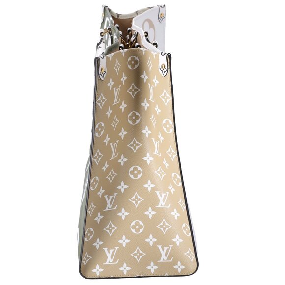 Louis Vuitton Giant Monogram Onthego GM Tote Green Khaki Beige - Picture 2 of 7